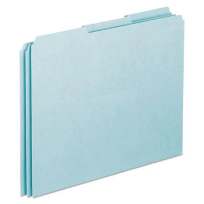 Blank Top Tab File Guides, 1/3-Cut Top Tab, Blank, 8.5 x 11, Blue, 100/Box - File Guides | Pendaflex