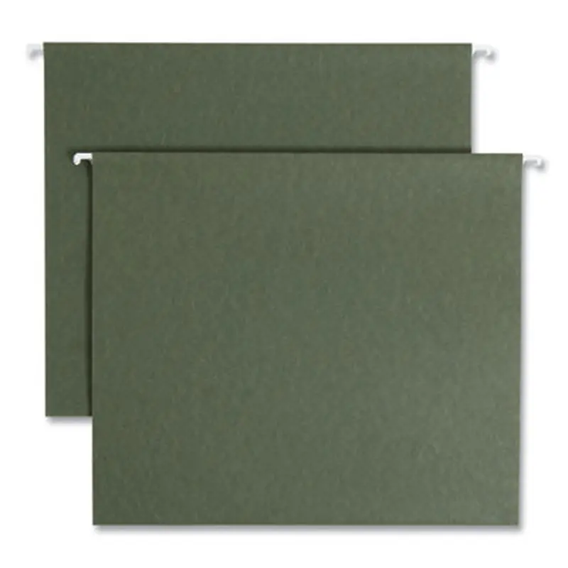 Box Bottom Hanging File Folders, 2" Capacity, Letter Size, Standard Green, 25/Box - Hanging File Folders | Smead