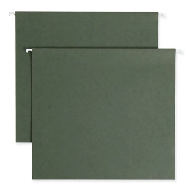 Box Bottom Hanging File Folders, 3" Capacity, Letter Size, Standard Green, 25/Box - Hanging File Folders | Smead