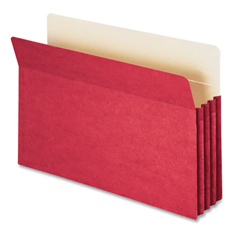 Colored File Pockets, 3.5" Expansion, Legal Size, Red - File Jackets/Sleeves/Wallets | Smead