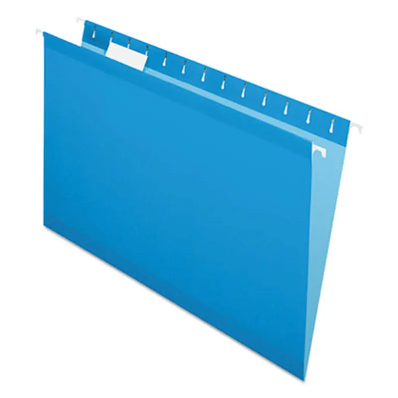 Colored Reinforced Hanging Folders, Legal Size, 1/5-Cut Tabs, Blue, 25/Box - Hanging File Folders | Pendaflex