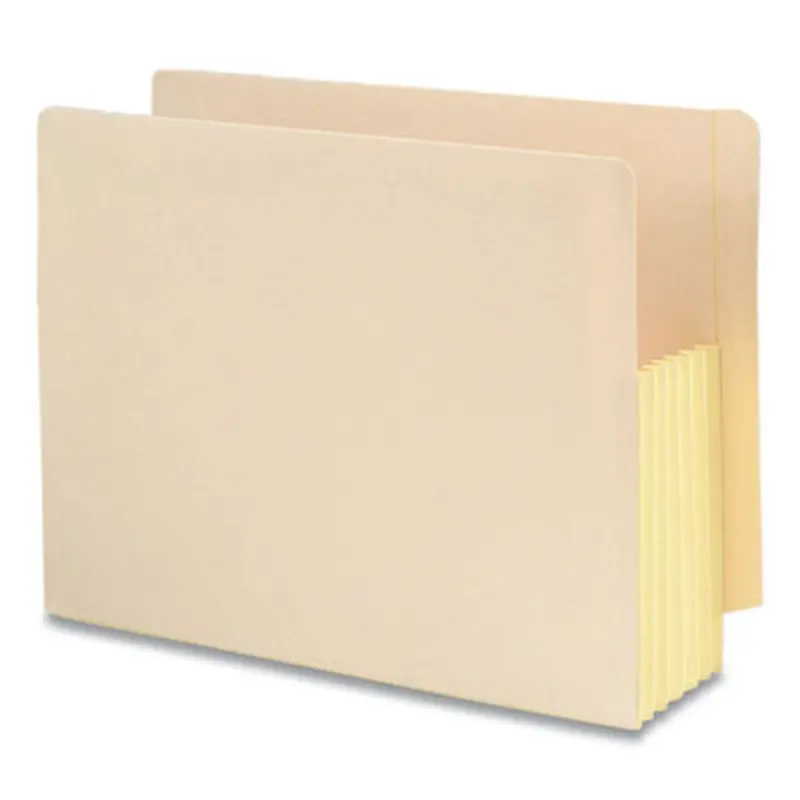 Manila End Tab File Pockets with Tear Resistant Gussets, 5.25" Expansion, Letter Size, Manila, 10/Box - File Jackets/Sleeves/Wallets | Smead