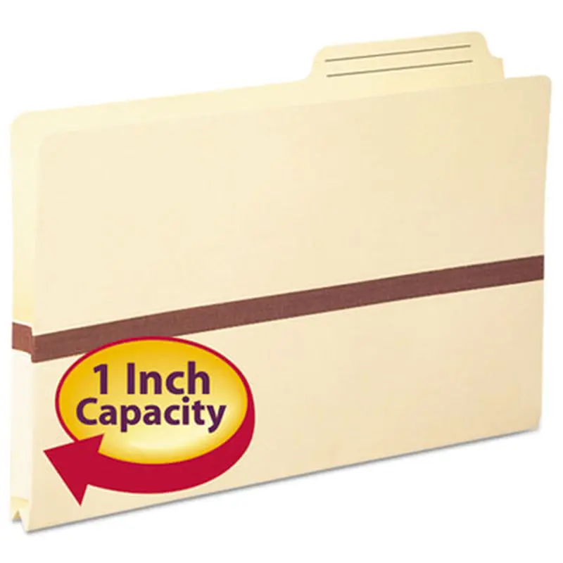 Manila File Pockets, 1" Expansion, Legal Size, Manila - File Jackets/Sleeves/Wallets | Smead