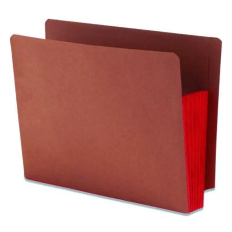 Redrope Drop-Front End Tab File Pockets, Fully Lined 6.5" High Gussets, 5.25" Expansion, Letter Size, Redrope/Red, 10/Box - File Jackets/Sleeves/Wallets | Smead