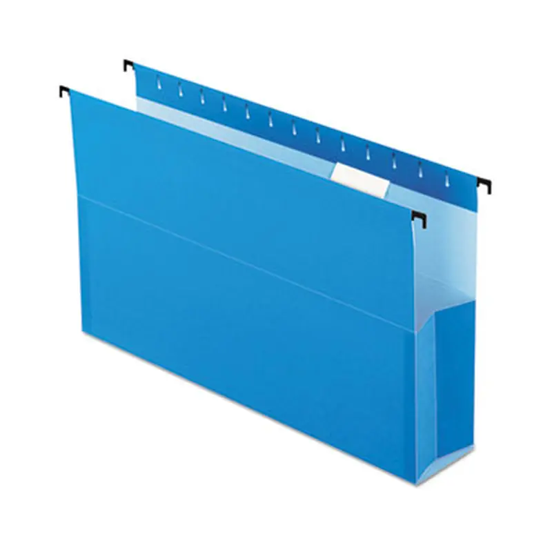 SureHook Reinforced Extra-Capacity Hanging Box File, 1 Section, 3" Capacity, Legal Size, 1/5-Cut Tabs, Blue, 25/Box - Hanging File Folders | Pendaflex