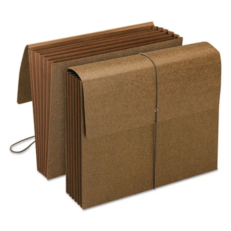 Classic Expanding Partition Wallet w/Tear Resistant Gusset/Elastic Cord, 5.25" Exp, 6 Section, Letter Size, Redrope, 10/Box - File Jackets/Sleeves/Wallets | Smead