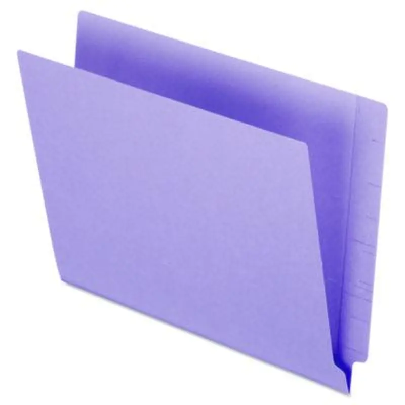 Colored End Tab Folders with Reinforced Double-Ply Straight Cut Tabs, Letter Size, 0.75" Expansion, Purple, 100/Box - File Folders | Pendaflex