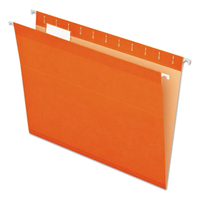 Colored Reinforced Hanging Folders, Letter Size, 1/5-Cut Tabs, Orange, 25/Box - Hanging File Folders | Pendaflex
