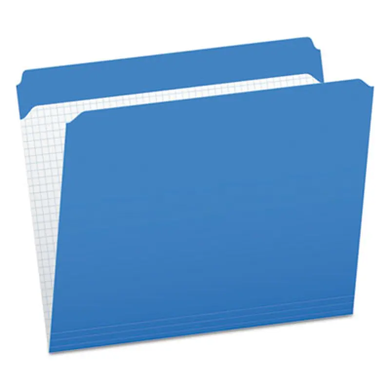 Double-Ply Reinforced Top Tab Colored File Folders, Straight Tabs, Letter Size, 0.75" Expansion, Blue, 100/Box - File Folders | Pendaflex