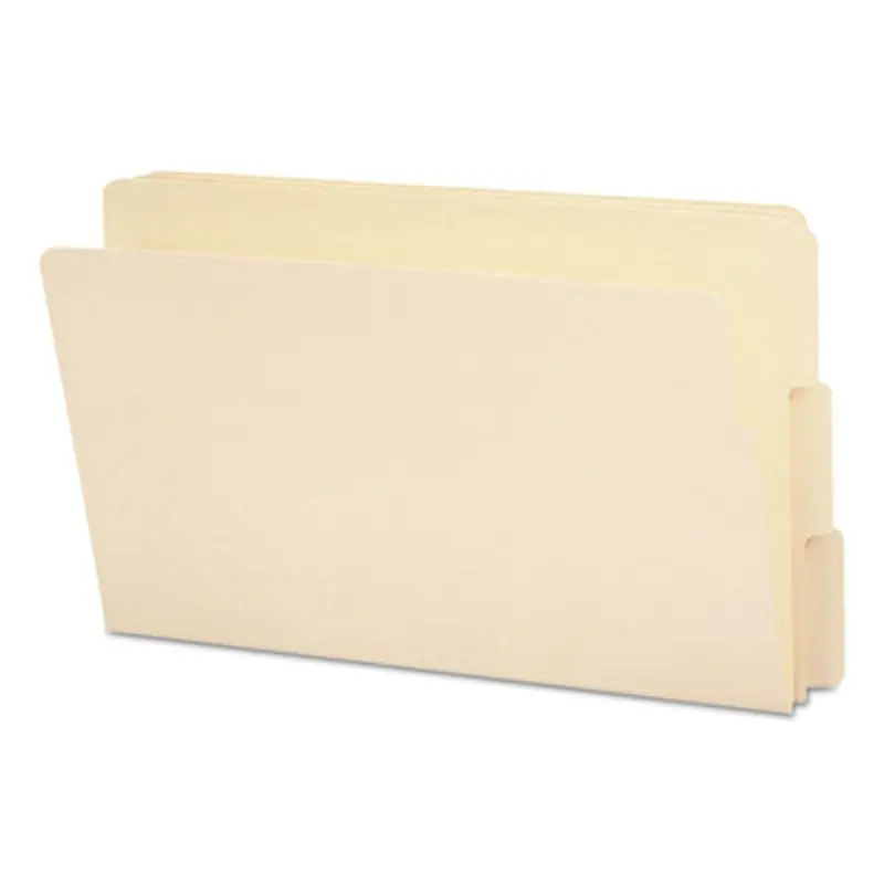 Heavyweight Manila End Tab Folders, 9" High Front, Reinforced 1/3-Cut Tabs: Assorted, Legal, 0.75" Expansion, Manila, 100/Box - File Folders | Smead