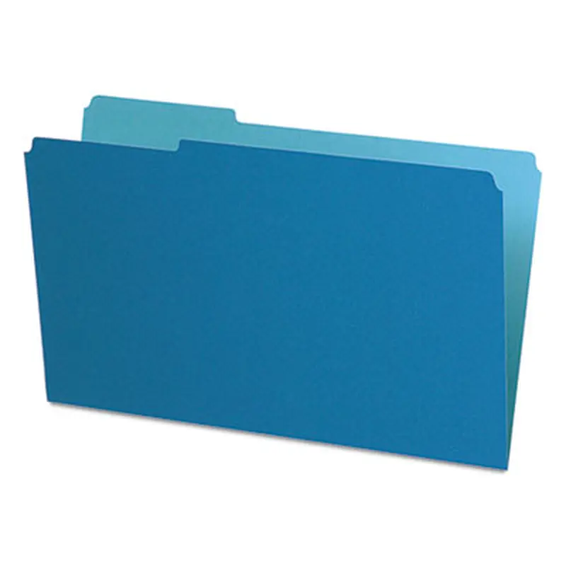 Interior File Folders, 1/3-Cut Tabs: Assorted, Legal Size, Blue, 100/Box - File Folders | Pendaflex