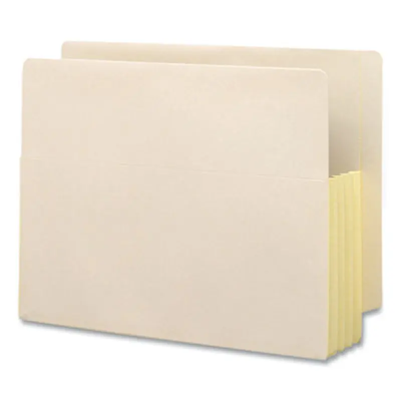 Manila End Tab File Pockets with Tear Resistant Gussets, 3.5" Expansion, Letter Size, Manila, 10/Box - File Jackets/Sleeves/Wallets | Smead