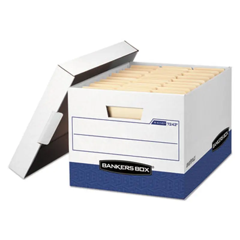 R-KIVE Heavy-Duty Storage Boxes, Letter/Legal Files, 12" x 16.5" x 10.38", White, 20/Carton - File Boxes | Bankers Box