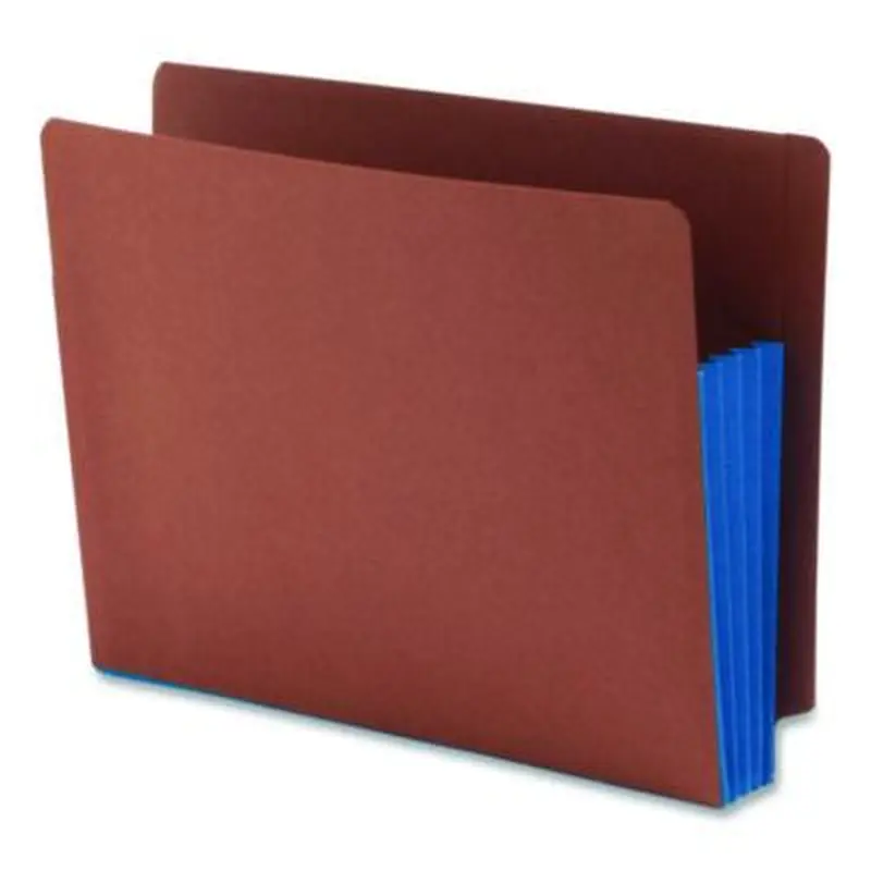 Redrope Drop-Front End Tab File Pockets, Fully Lined 6.5" High Gussets, 3.5" Expansion, Letter Size, Redrope/Blue, 10/Box - File Jackets/Sleeves/Wallets | Smead