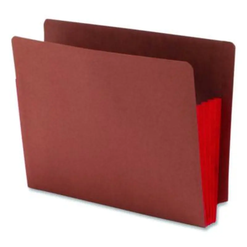 Redrope Drop-Front End Tab File Pockets, Fully Lined 6.5" High Gussets, 3.5" Expansion, Letter Size, Redrope/Red, 10/Box - File Jackets/Sleeves/Wallets | Smead