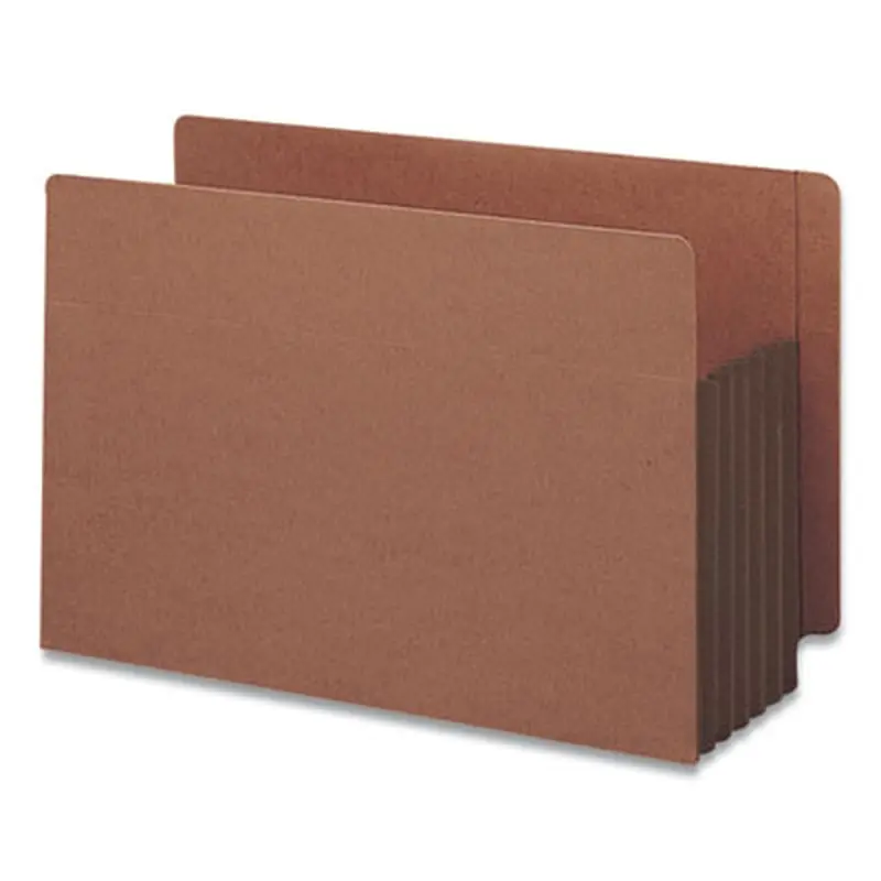 Redrope Drop-Front End Tab File Pockets, Fully Lined 6.5" High Gussets, 5.25" Expansion, Legal Size, Redrope/Brown, 10/Box - File Jackets/Sleeves/Wallets | Smead