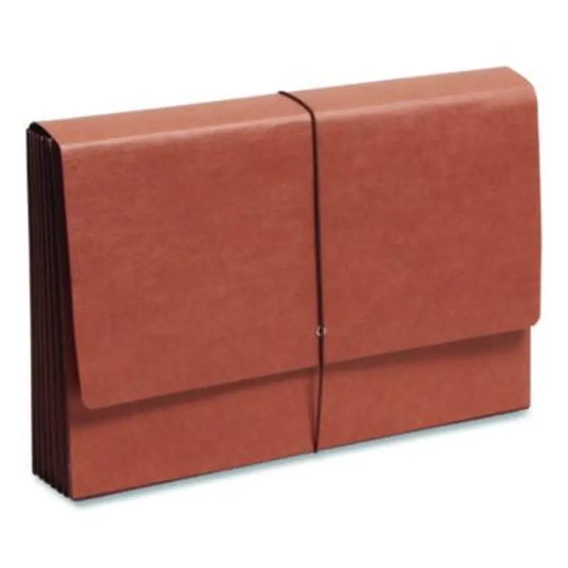 TUFF Expanding Wallets, 5.25" Expansion, 1 Section, Elastic Cord Closure, Legal Size, Redrope - File Jackets/Sleeves/Wallets | Smead