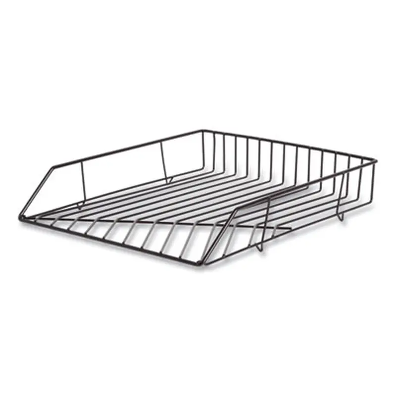 Vena Paper Tray, 1 Section, Holds 11" x 8.5" Sheets, 10.04 x 12.44 x 2.01, Black - Desktop Document Racks & Sorters | U Brands