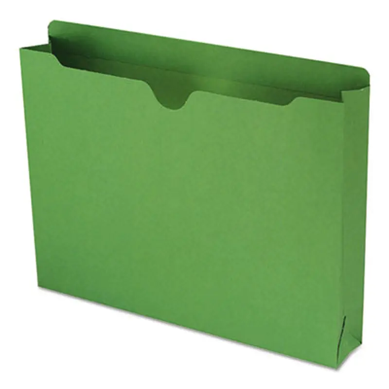 Colored File Jackets with Reinforced Double-Ply Tab, Straight Tab, Letter Size, Green, 50/Box - File Jackets/Sleeves/Wallets | Smead