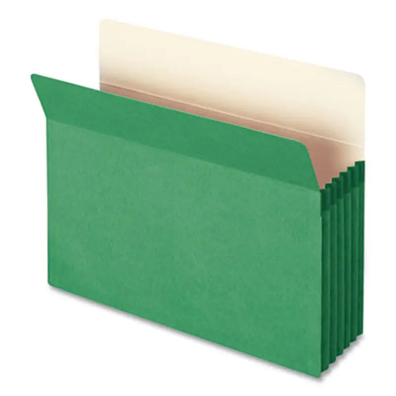 Colored File Pockets, 5.25" Expansion, Letter Size, Green - File Jackets/Sleeves/Wallets | Smead