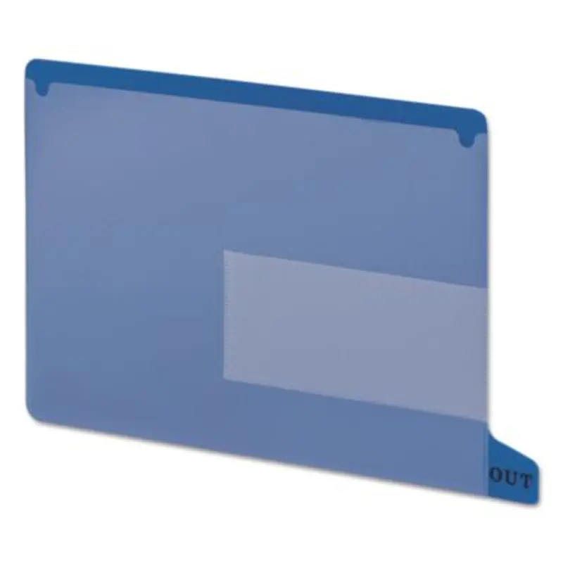 Colored Poly Out Guides with Pockets, 1/3-Cut End Tab, Out, 8.5 x 11, Blue, 25/Box - File Guides | Smead