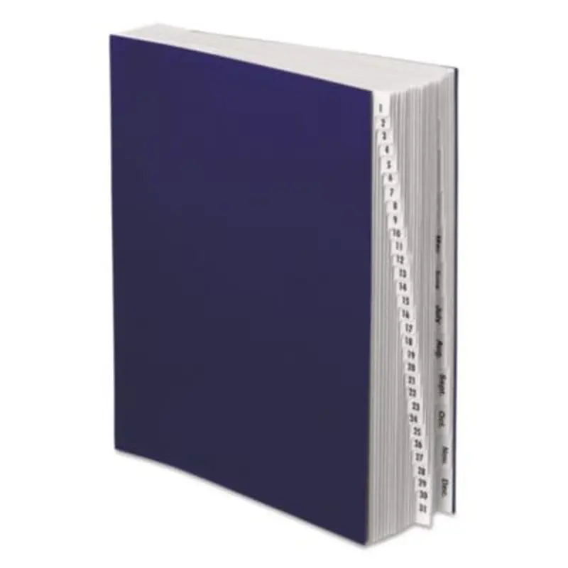Expanding Desk File, 42 Dividers, Month/Date Index, Letter Size, Dark Blue Cover - Indexed Sorters | Pendaflex