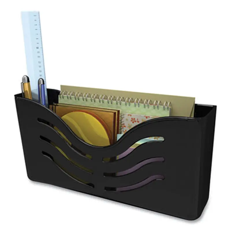 EZ Link Magnetic Wall Mount Supply Organizer, Legal/Letter/Tabloid Size, 10" x 2.63" x 5", Black - Hanging File Systems | deflecto