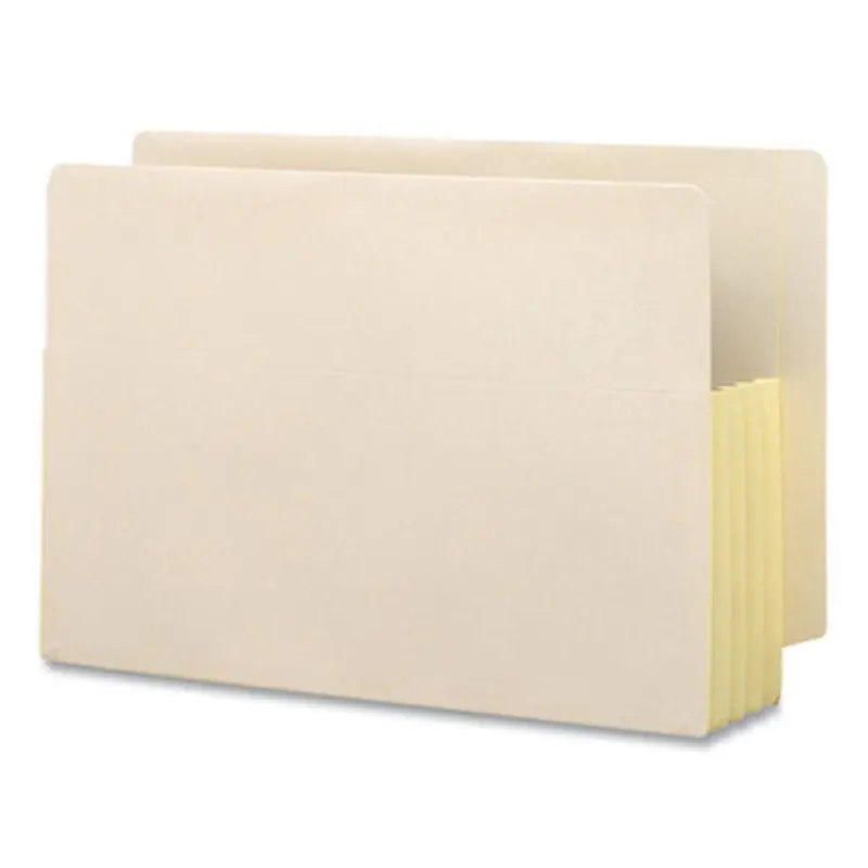 Manila End Tab File Pockets with Tear Resistant Gussets, 3.5" Expansion, Legal Size, Manila, 10/Box - File Jackets/Sleeves/Wallets | Smead