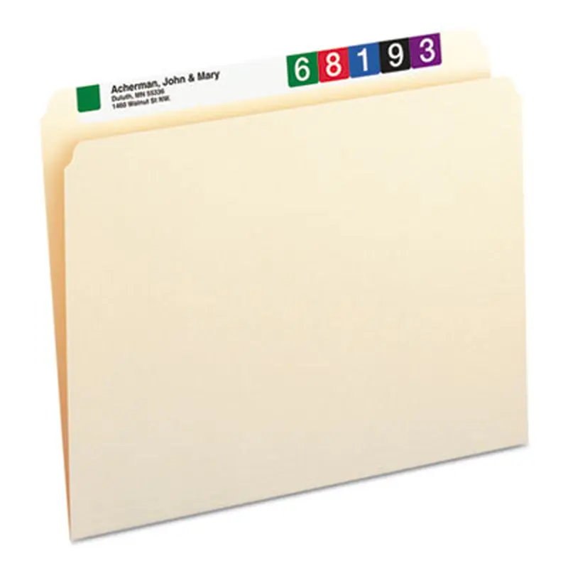 Manila File Folders, Straight Tabs, Letter Size, 0.75" Expansion, Manila, 100/Box - File Folders | Smead