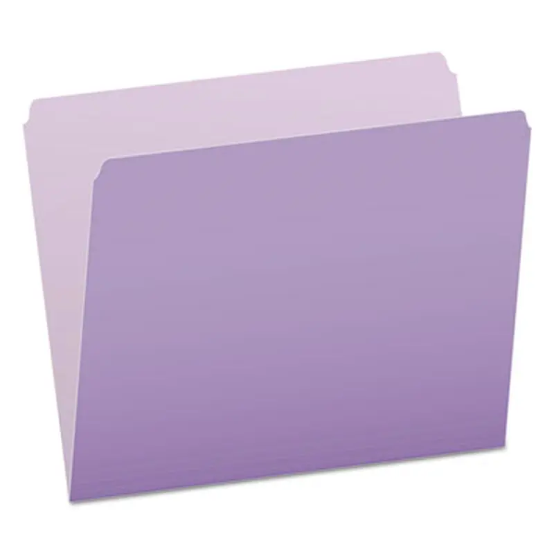 Colored File Folders, Straight Tabs, Letter Size, Lavender/Light Lavender, 100/Box - File Folders | Pendaflex