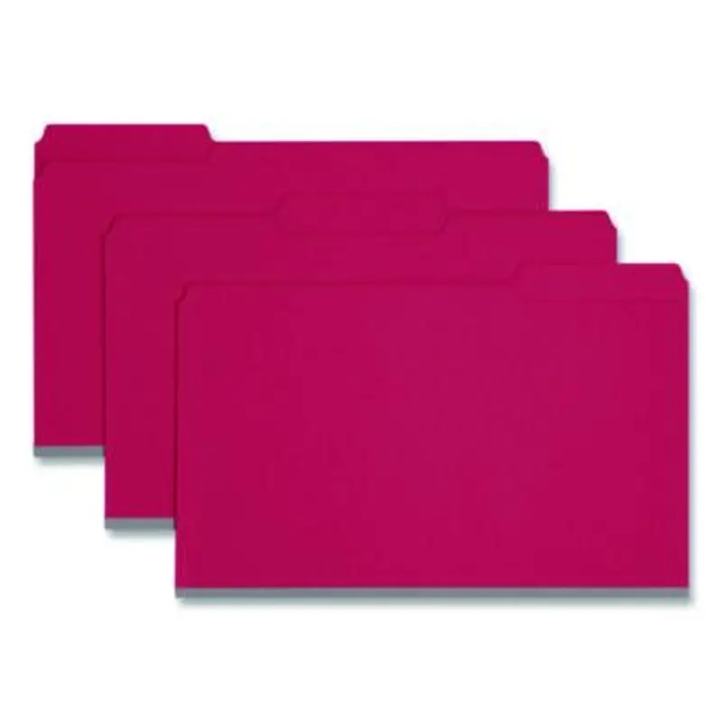 Expanding Recycled Heavy Pressboard Folders, 1/3-Cut Tabs: Assorted, Legal Size, 1" Expansion, Bright Red, 25/Box - File Folders | Smead