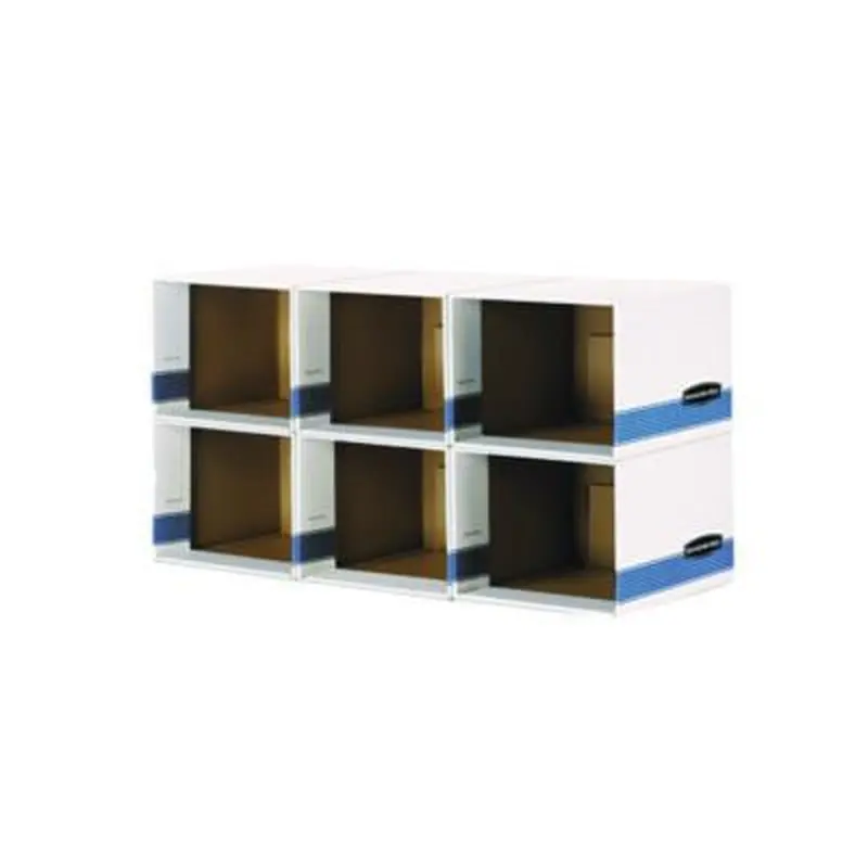 File/Cube Box Shell, Legal/Letter, 23.75 x 19.75, White/Blue, 6/Carton - File Box Accessories | Bankers Box