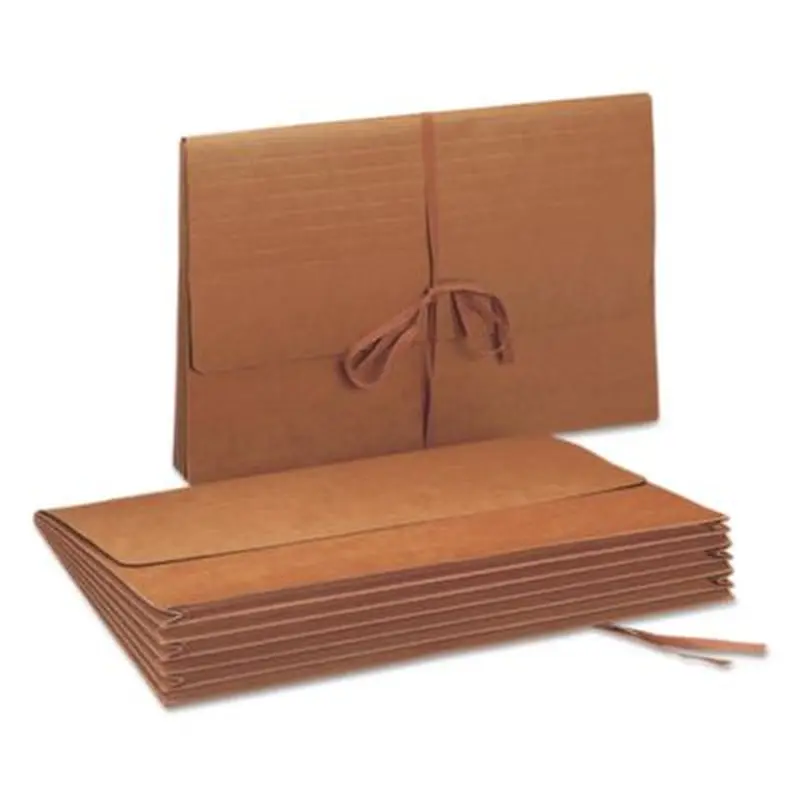 Redrope Expanding Wallets, 5.25" Expansion, 1 Section, Cloth Tie Closure, Legal Size (10" x 15"), Redrope - File Jackets/Sleeves/Wallets | Smead