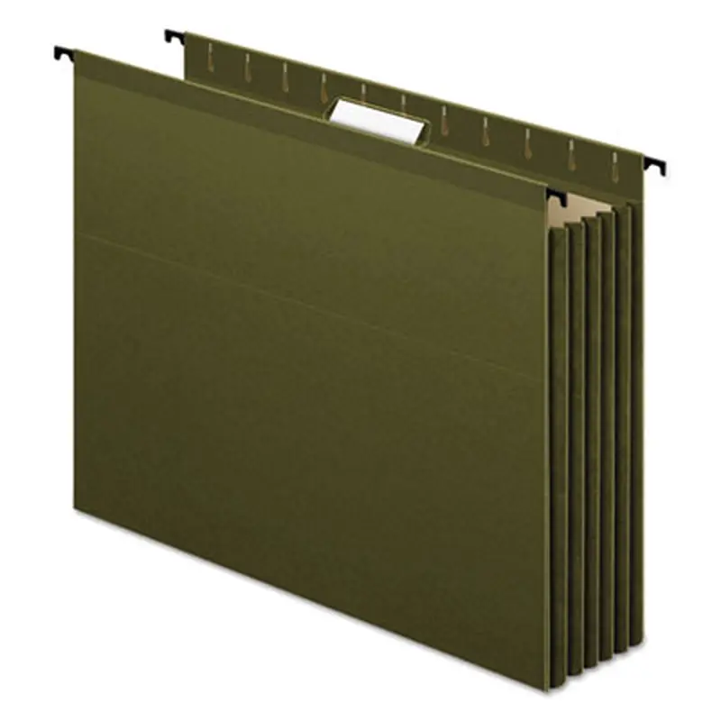 SureHook Hanging Pocket File, Letter Size, 1/5-Cut Tabs, Standard Green, 4/Pack - Hanging File Folders | Pendaflex