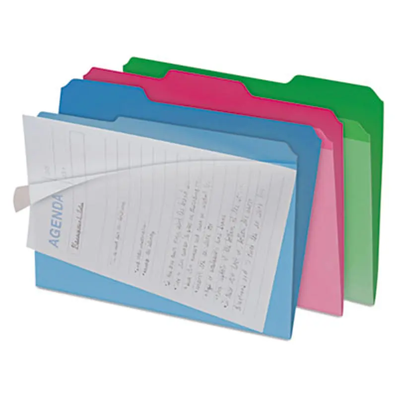 Clear View Interior File Folders, 1/3-Cut Tabs: Assorted, Letter Size, Assorted Colors, 6/Pack - File Folders | find It