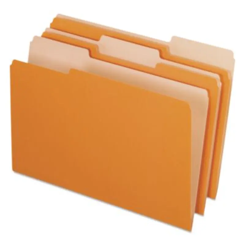 Interior File Folders, 1/3-Cut Tabs: Assorted, Legal Size, Orange, 100/Box - File Folders | Pendaflex