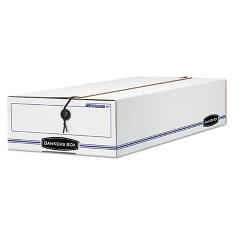 LIBERTY Check and Form Boxes, 9.5" x 23.75" x 4.5", White/Blue, 12/Carton - File Boxes | Bankers Box