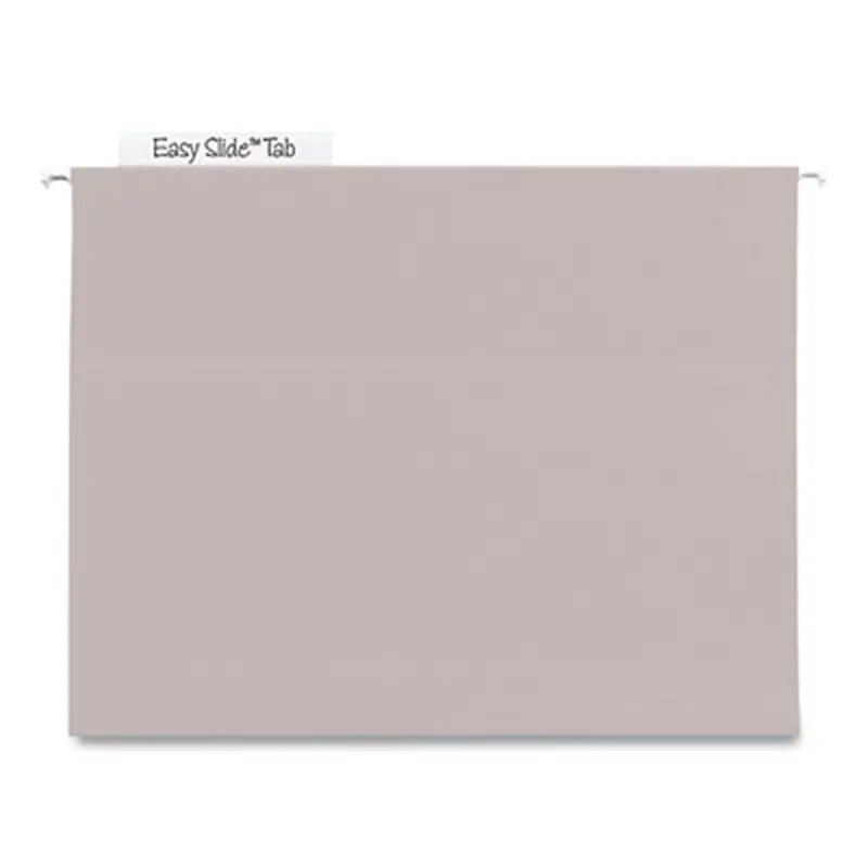 TUFF Extra Capacity Hanging File Folders with Easy Slide Tabs, 4" Capacity, Letter, 1/3-Cut Tabs, Steel Gray, 18/Box - Hanging File Folders | Smead