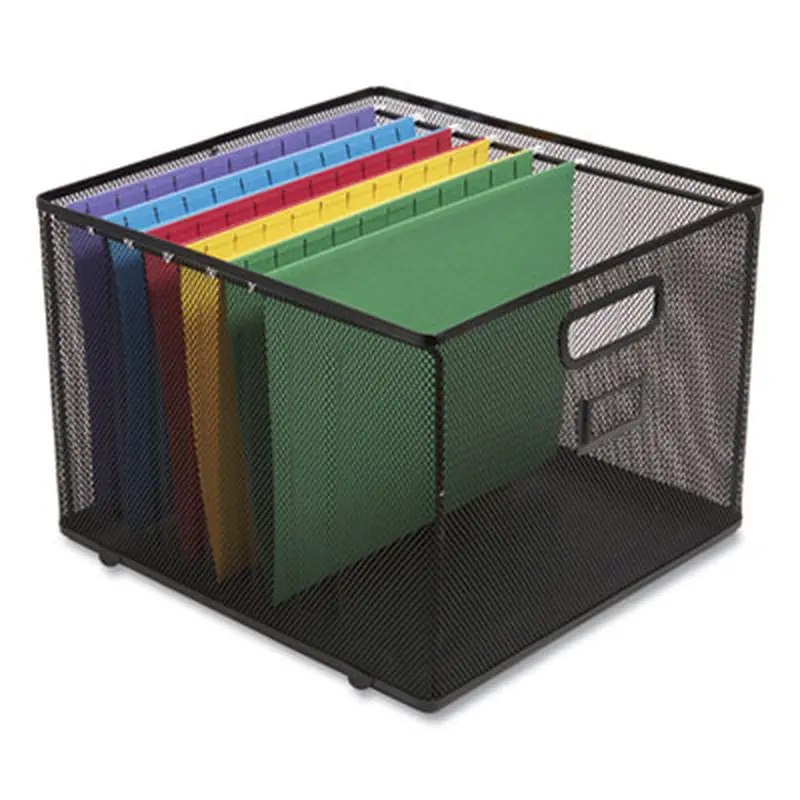 Wire Mesh File Organizer, Letter Size, 13.98" Long, Black - Hanging File Folder Racks | TRU RED