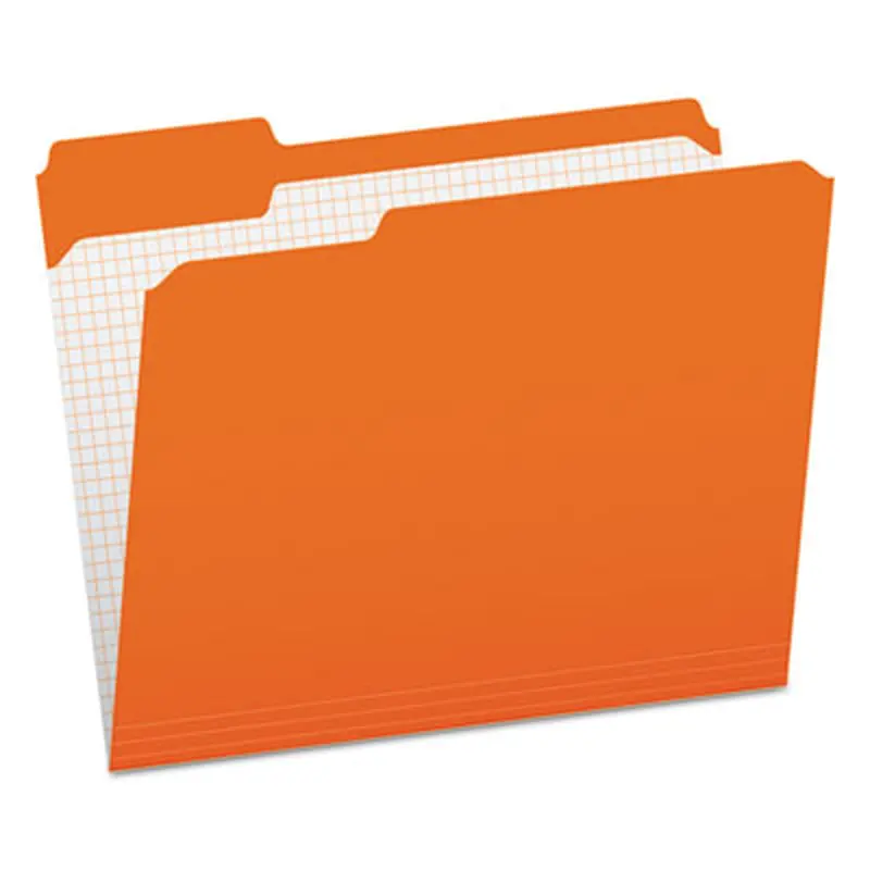 Double-Ply Reinforced Top Tab Colored File Folders, 1/3-Cut Tabs: Assorted, Letter Size, 0.75" Expansion, Orange, 100/Box - File Folders | Pendaflex
