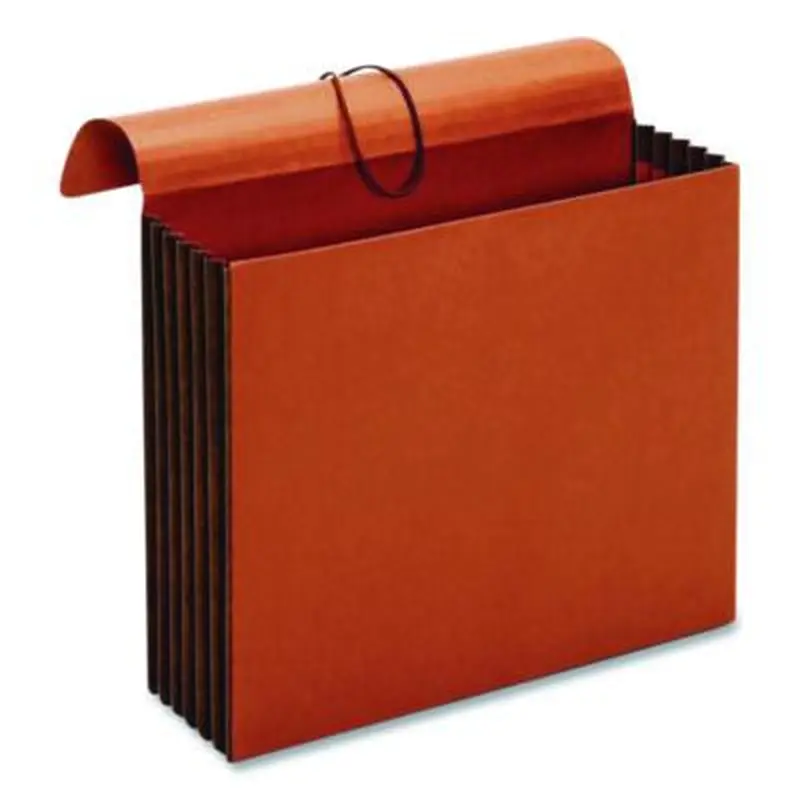 Extra-Wide Expanding Wallet, 5.25" Expansion, 1 Section, Flap/Elastic Cord Closure, Letter Size, Redrope, 10/Box - File Jackets/Sleeves/Wallets | Pendaflex