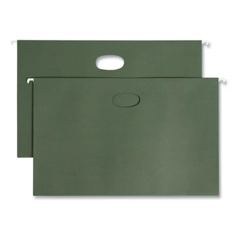 Hanging Pockets with Full-Height Gusset, 1 Section, 1.75" Capacity, Legal Size, Standard Green, 25/Box - Hanging File Folders | Smead
