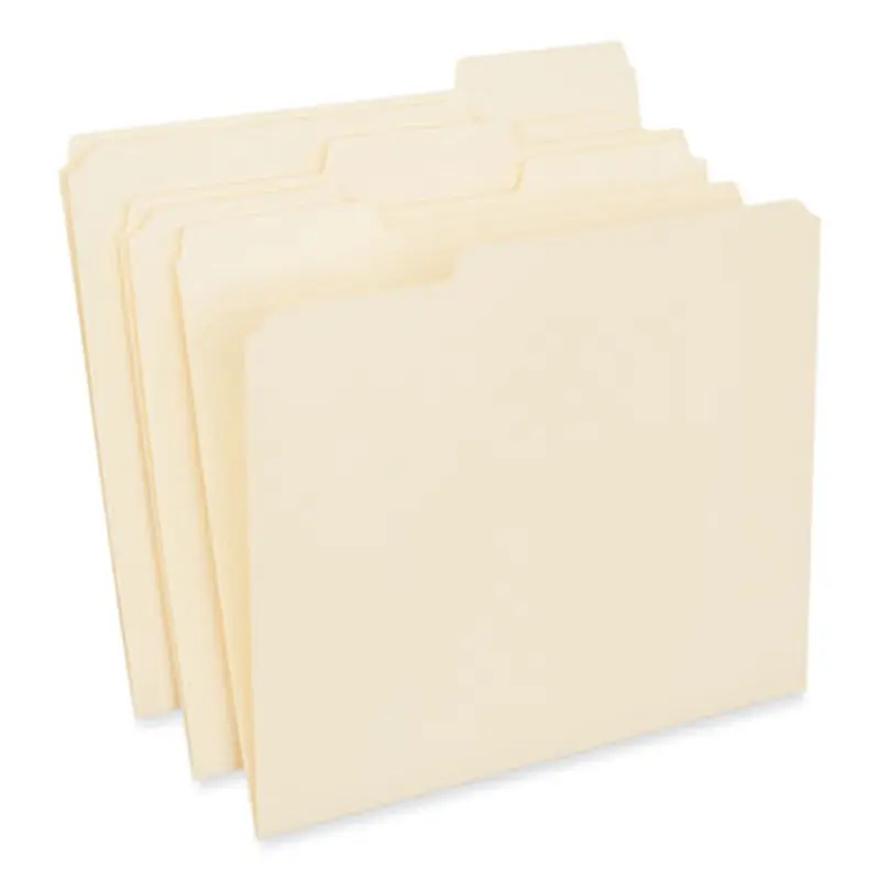 Reinforced Top Tab File Folders, 1/3-Cut Tabs: Assorted, Letter Size, 0.75" Expansion, Manila, 250/Carton - File Folders | Universal