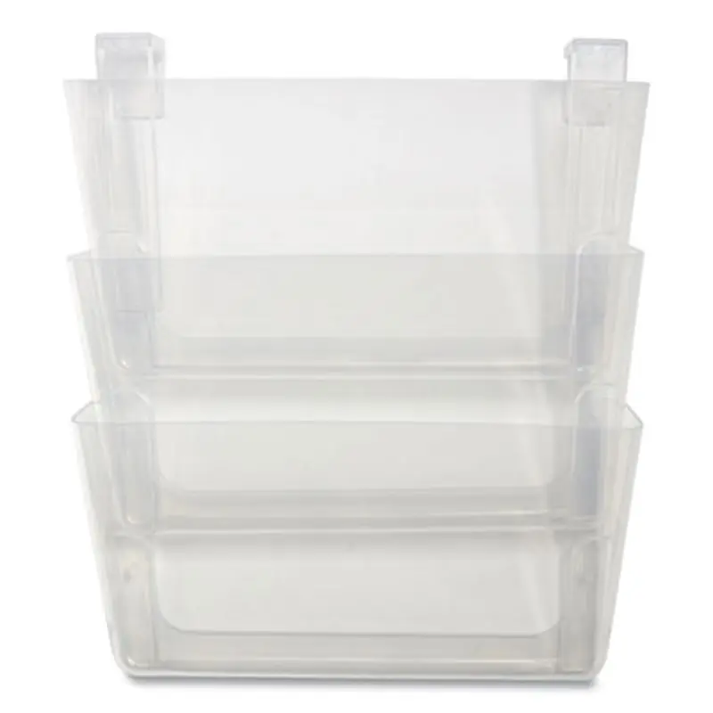 Unbreakable Plastic Wall File, 3 Sections, Letter Size, 13" x 3.74" x 15.03", Clear - Hanging File Systems | TRU RED