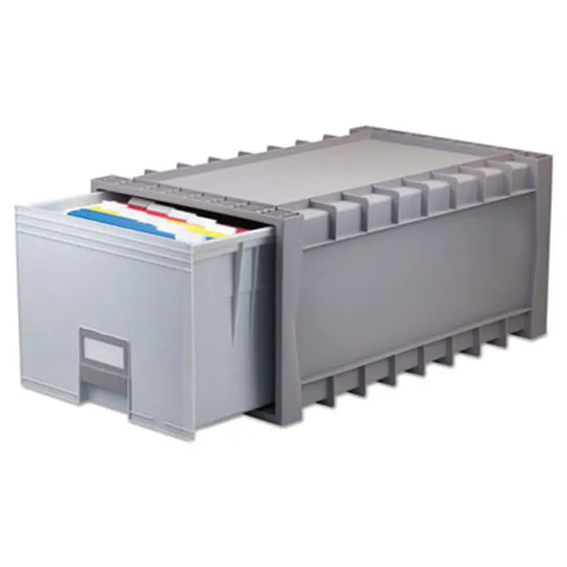 Archive Storage Drawers, Letter Files, 15.25" x 24" x 11.5", Gray - File Boxes | Storex