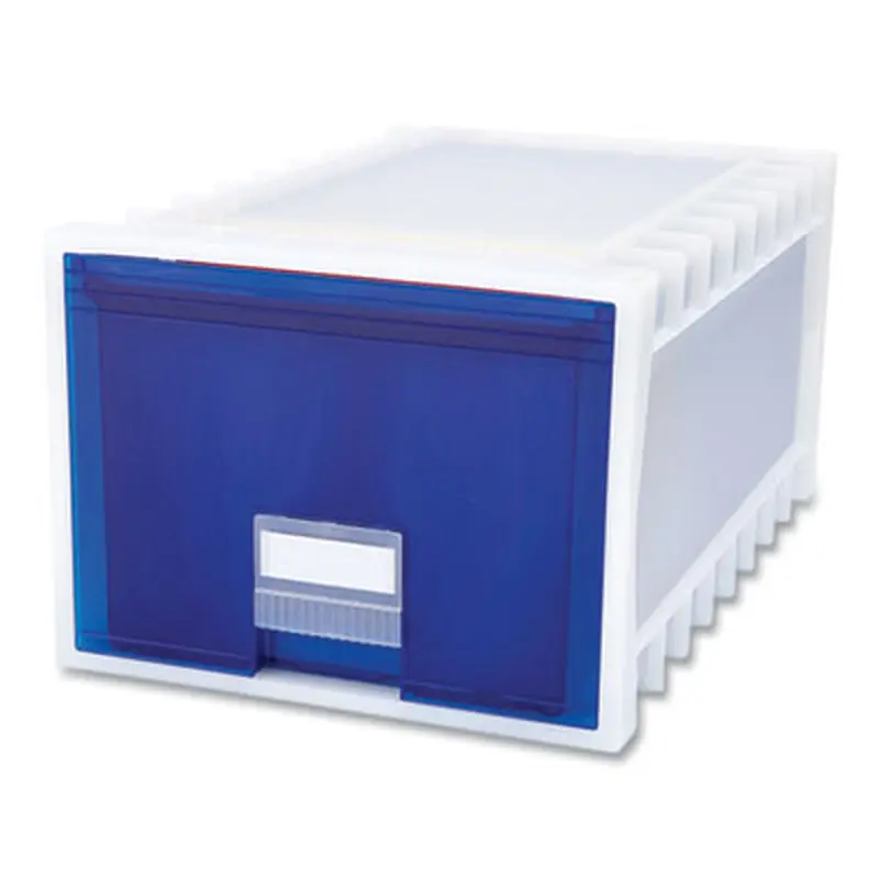 Archive Storage Drawers, Letter/Legal Files, 15.3" x 24.25" x 11.38", Blue/White - File Boxes | Storex