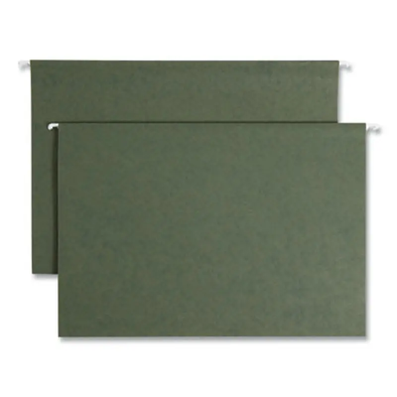 Box Bottom Hanging File Folders, 2" Capacity, Legal Size, Standard Green, 25/Box - Hanging File Folders | Smead