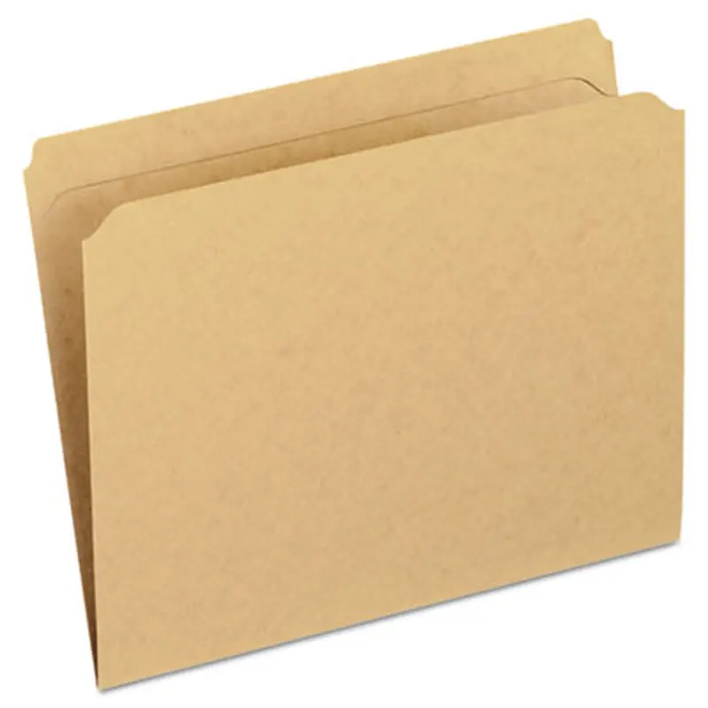 Dark Kraft File Folders with Double-Ply Top, Straight Tabs, Letter Size, 0.75" Expansion, Brown, 100/Box - File Folders | Pendaflex