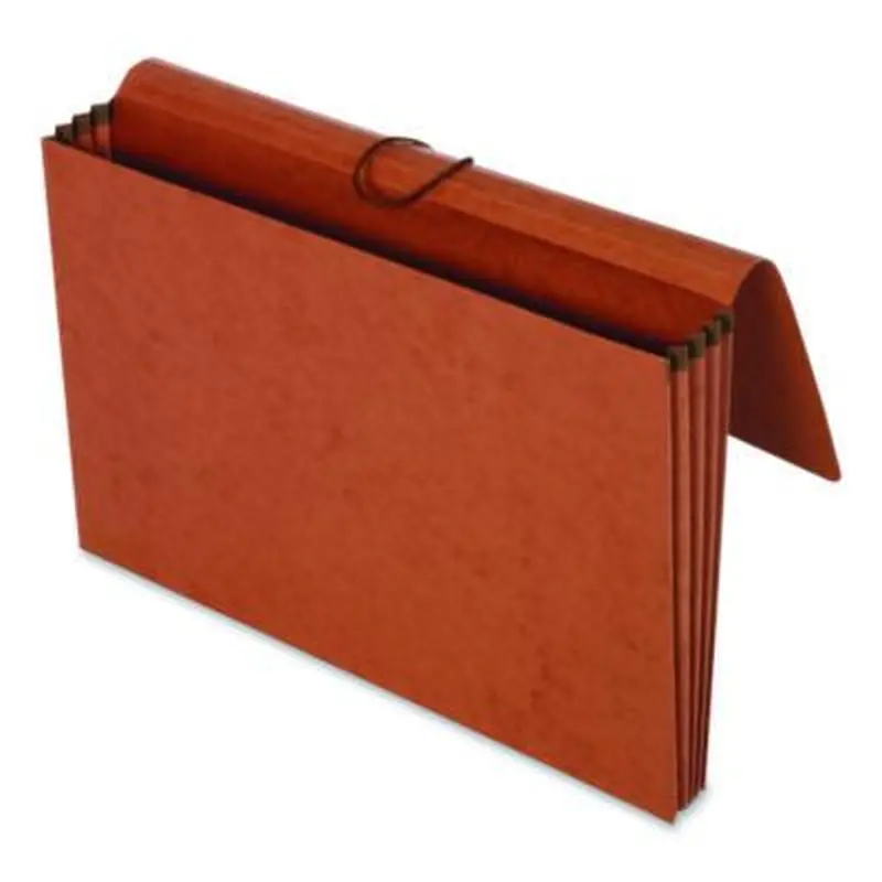 Extra-Wide Expanding Wallet, 5.25" Expansion, 1 Section, Flap/Elastic Cord Closure, Legal Size, Redrope, 10/Box - File Jackets/Sleeves/Wallets | Pendaflex
