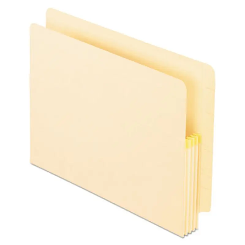Manila Drop Front Shelf File Pockets with Tyvek Gusset Top, 1.75" Expansion, Letter Size, Manila, 25/Box - File Jackets/Sleeves/Wallets | Pendaflex
